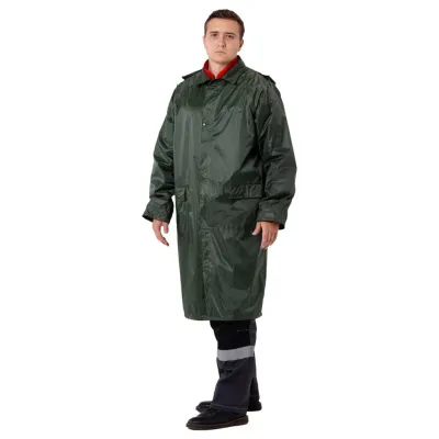 Плащ нейлоновый с карманами ПН1002 (зеленый, p.L (48-50))